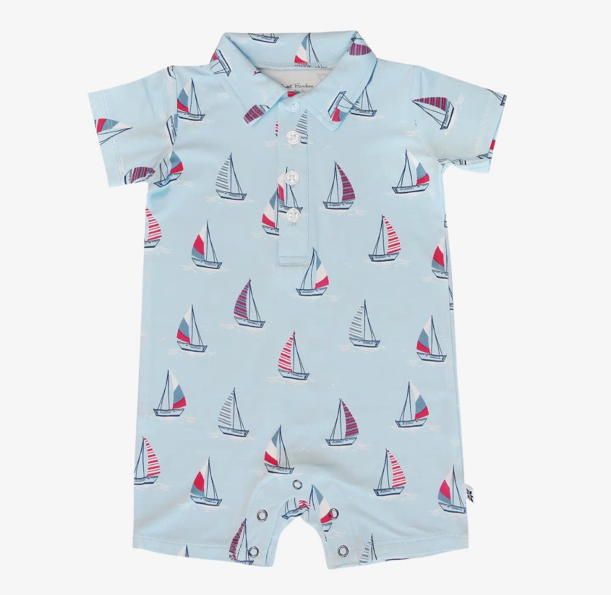 Out To Sea Polo Romper - 0-3M