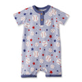 Grand Slam Baseball Bamboo Shorty Romper for Baby Boys: 0-3M