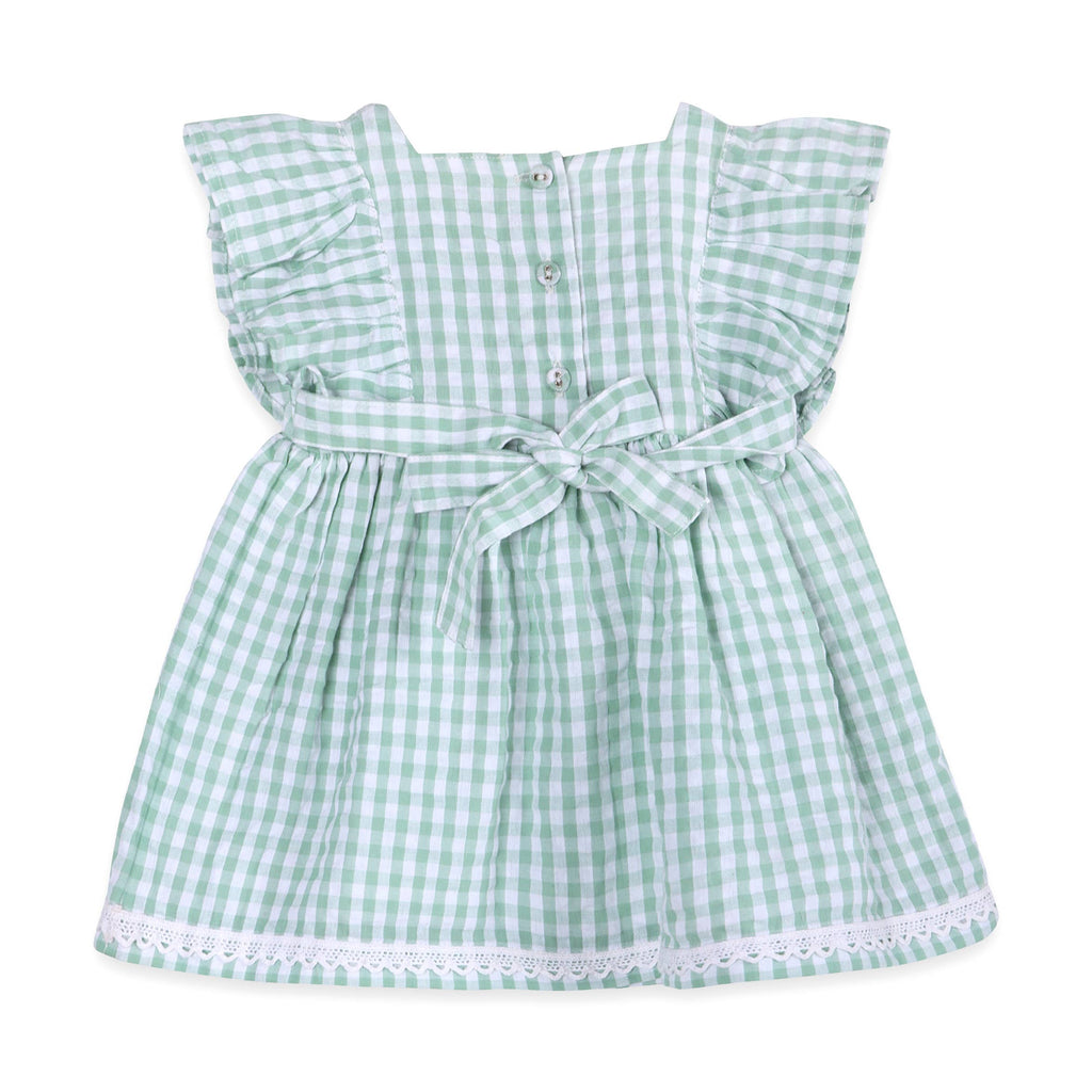 Forest Gingham Baby Dress + Bloomer (Organic): Forest Gingham / 3-6M