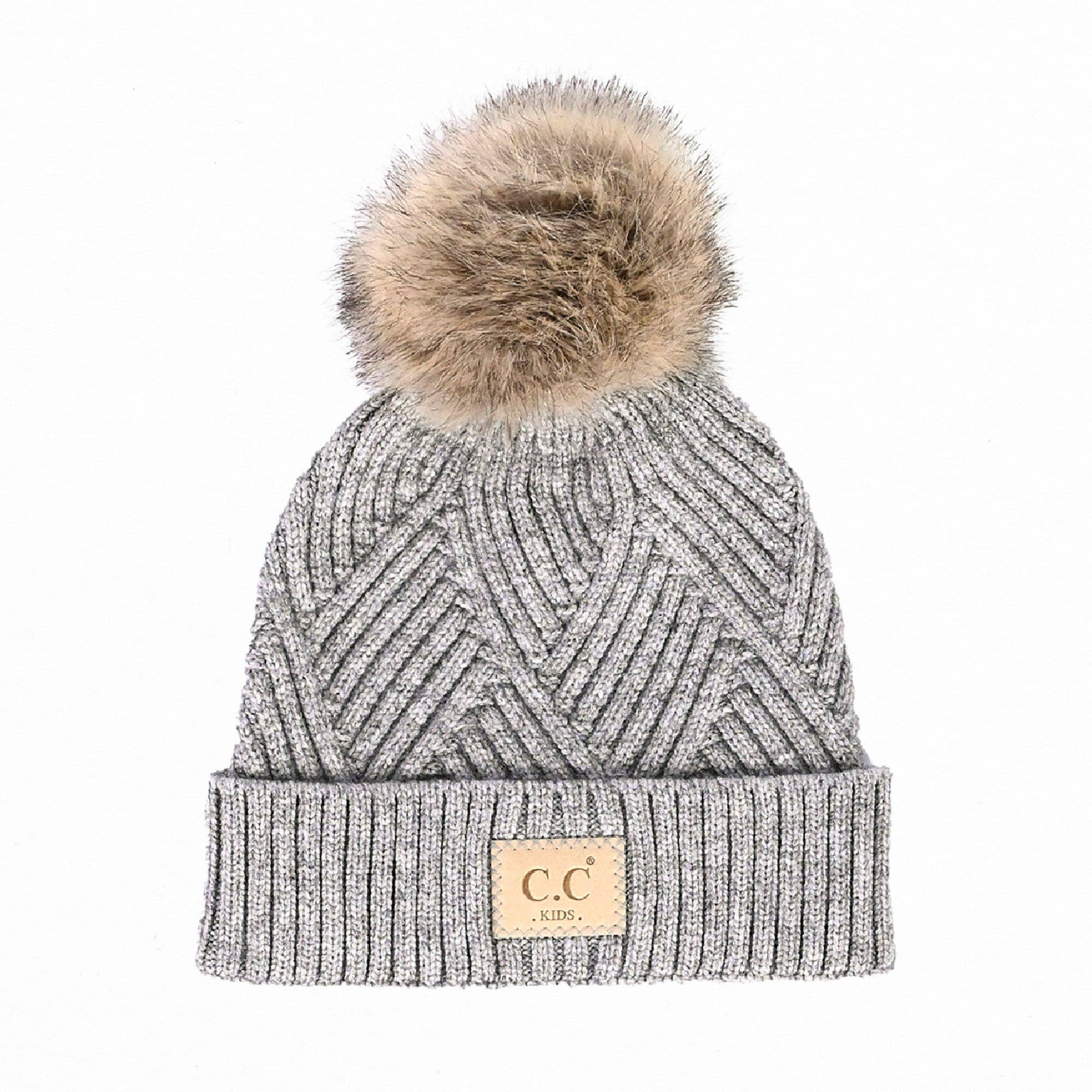CC Kids Criss-Cross Suede Patch Beanie ( KIDS-2060 ): Red / C.C KIDS ® Tag || Fits Size 1T - 4T || (Head Circumference 17" - 20”)