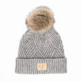 CC Kids Criss-Cross Suede Patch Beanie ( KIDS-2060 ): Light Melange Grey / C.C KIDS ® Tag || Fits Size 1T - 4T || (Head Circumference 17" - 20”)
