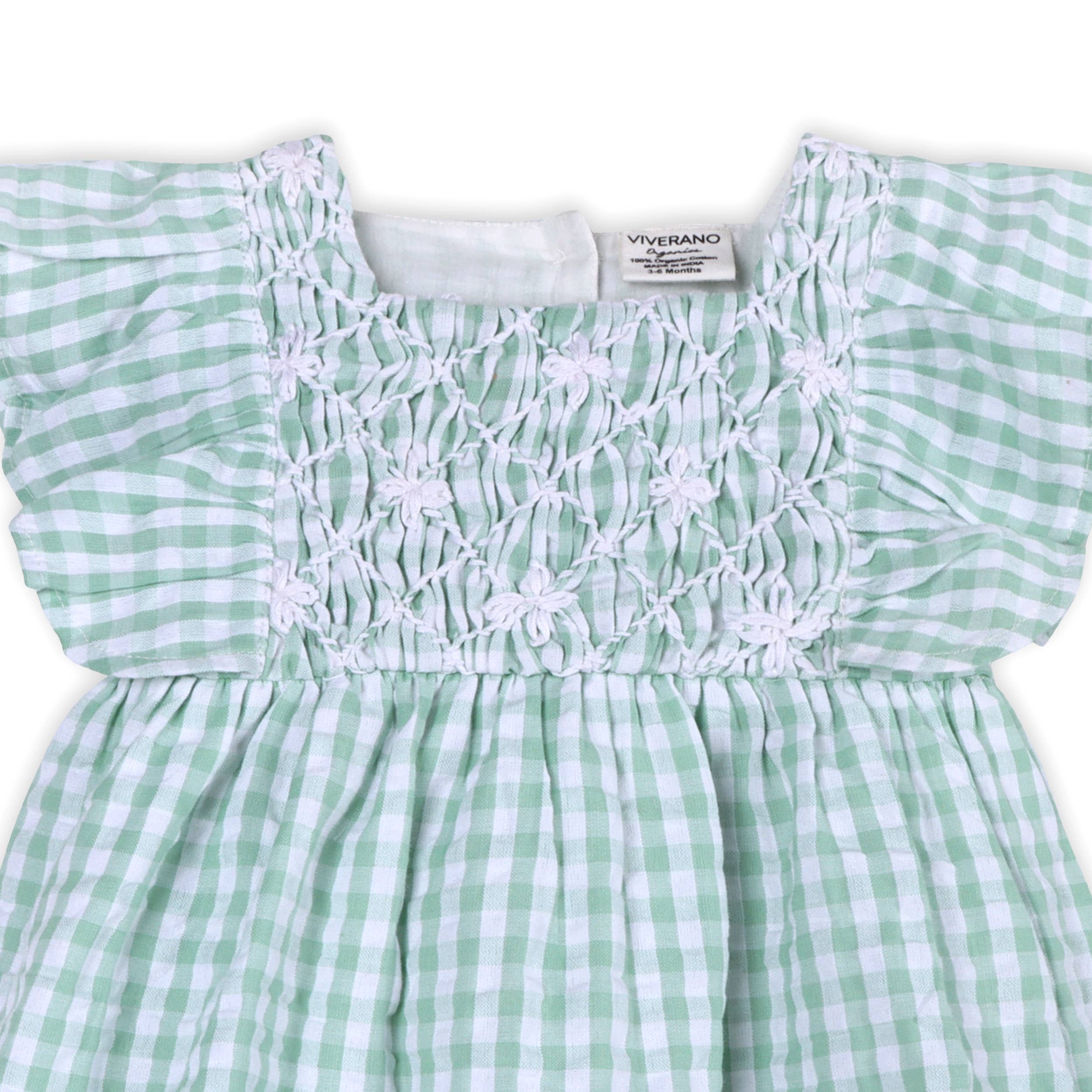 Forest Gingham Baby Dress + Bloomer (Organic): Forest Gingham / 18-24M