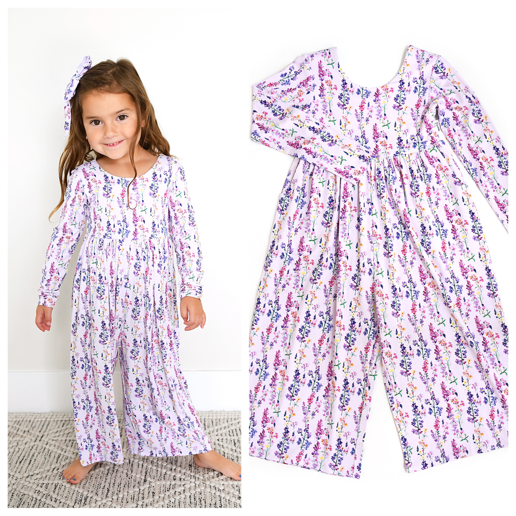 Avani WIDE LEG ROMPER Bamboo Floral Kids Clothing Outfit: 18-24m