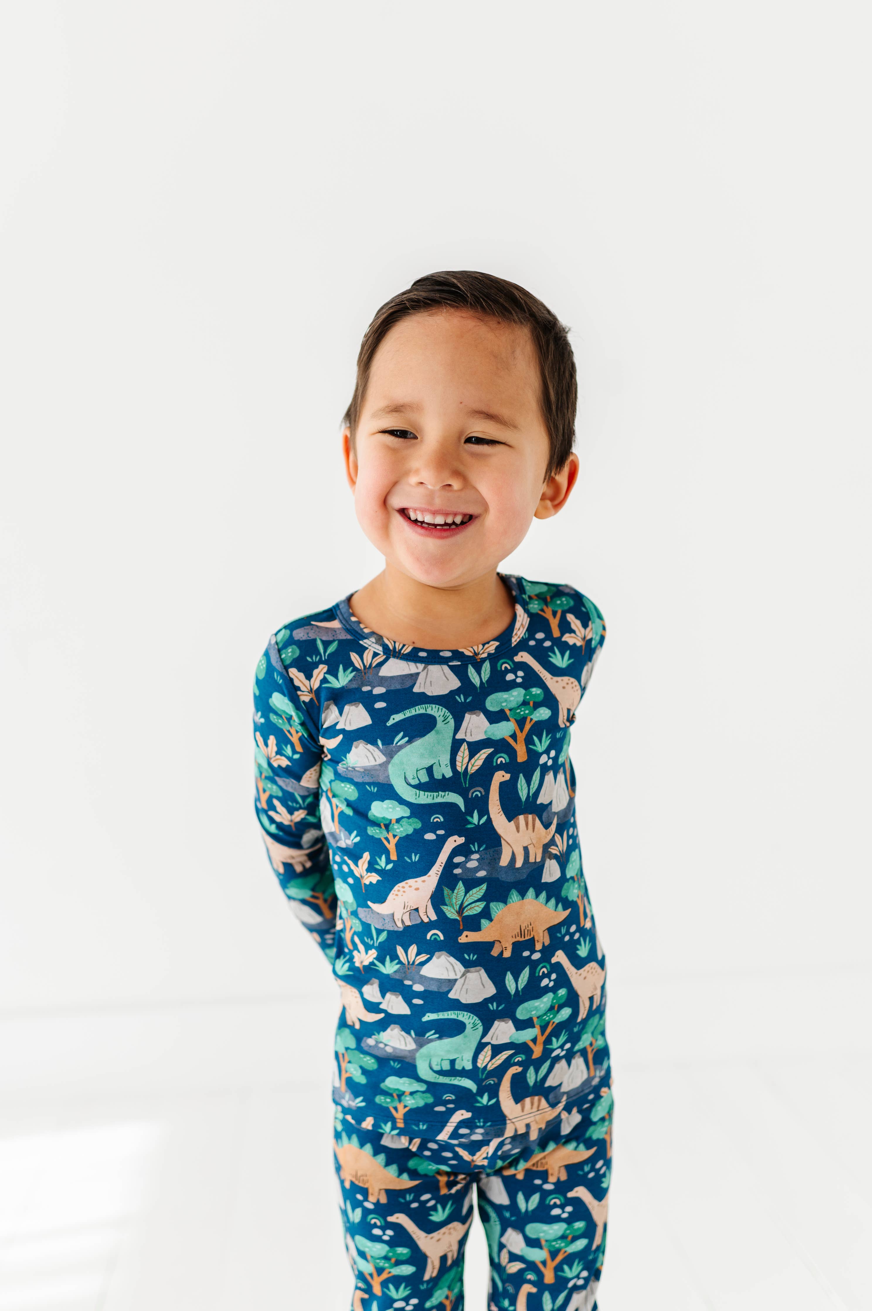 Kids Bamboo Pajamas - Bamboo Fall Clothing- Arlo Dinosaur : 4