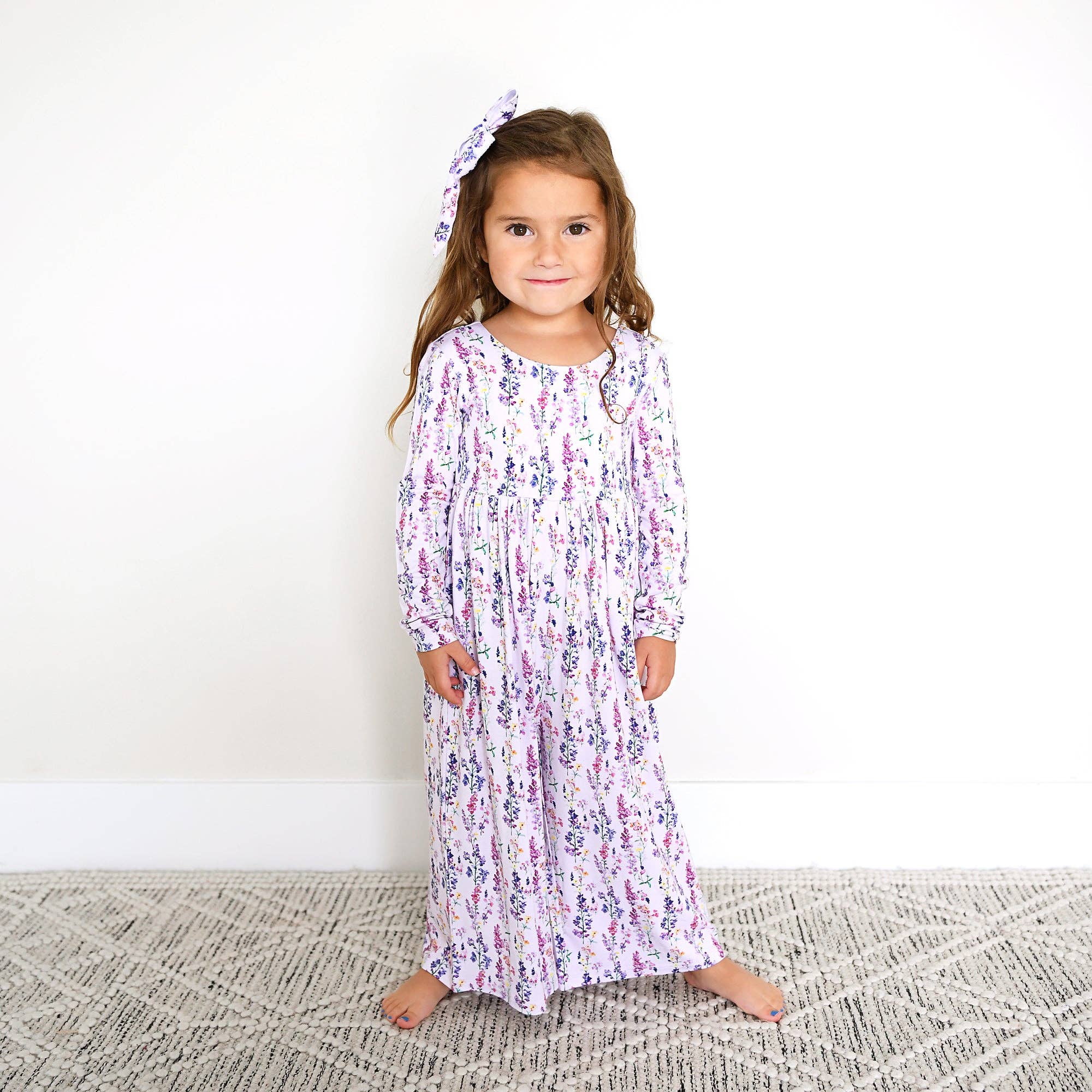 Avani WIDE LEG ROMPER Bamboo Floral Kids Clothing Outfit: 12-18m