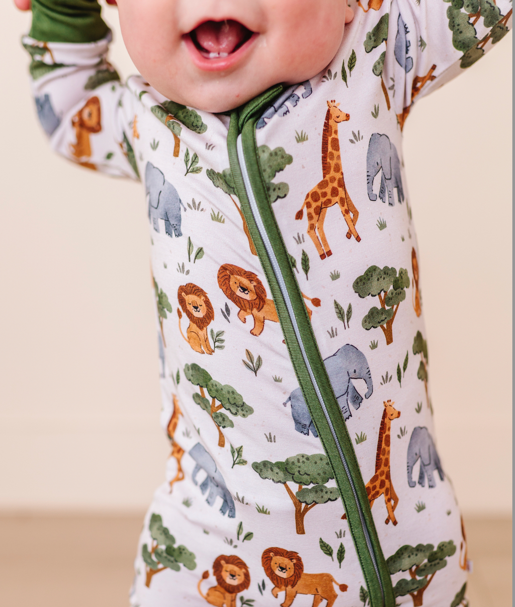 Baby Pajamas - Bamboo Sleeper - It's a Jungle Out There: 0-3m