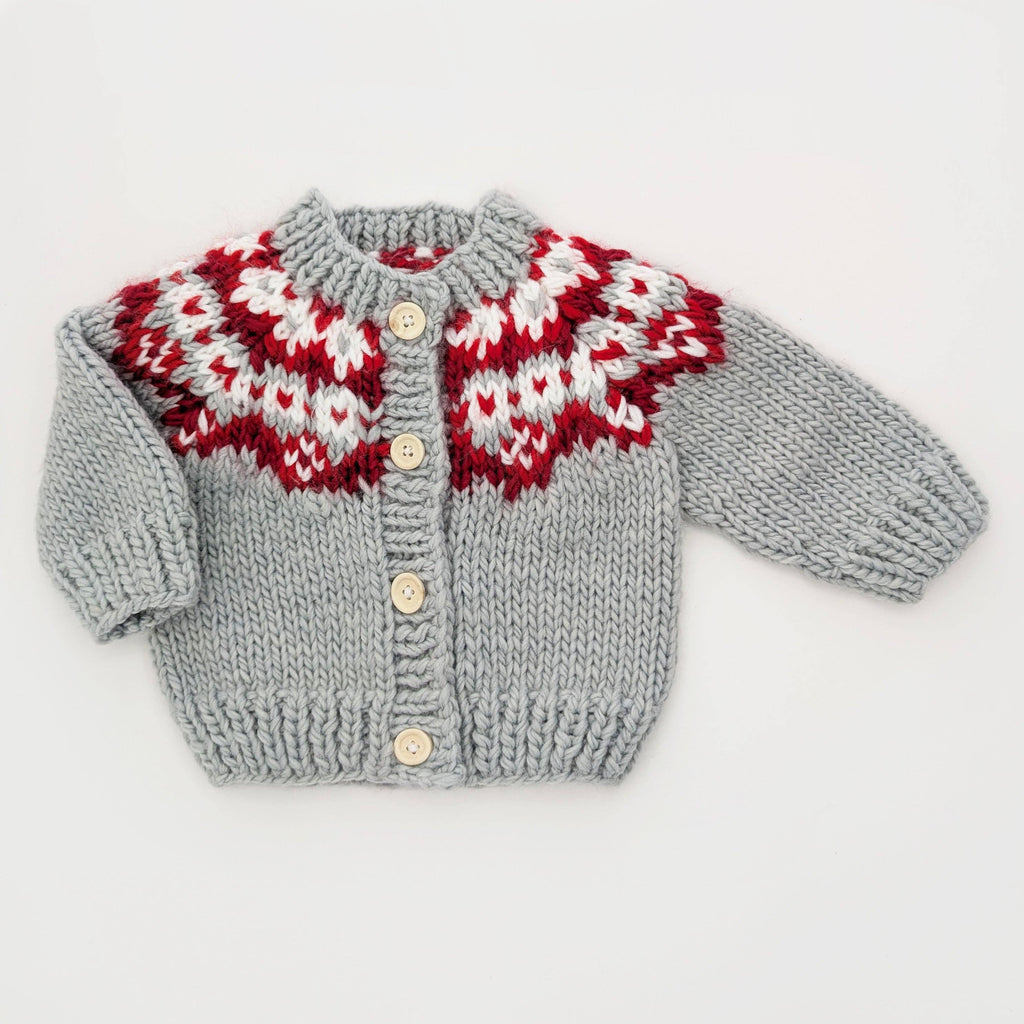 Fairisle Red Cardigan Sweater for Baby & Toddler SALE: 0-6 months