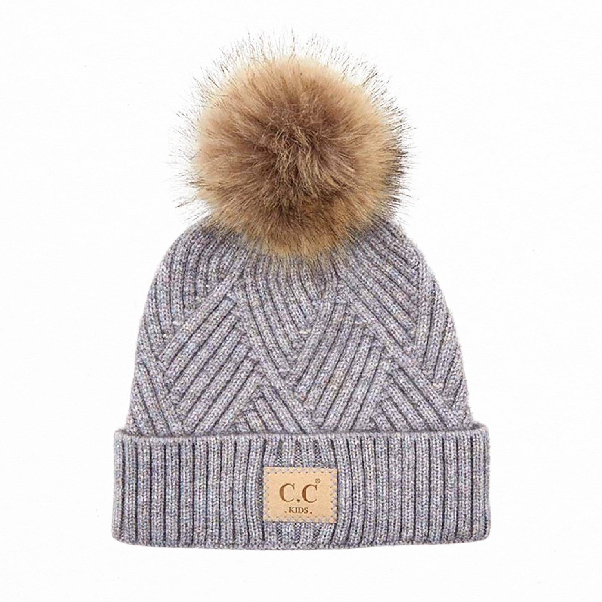 CC Kids Criss-Cross Suede Patch Beanie ( KIDS-2060 ): Brick / C.C KIDS ® Tag || Fits Size 1T - 4T || (Head Circumference 17" - 20”)