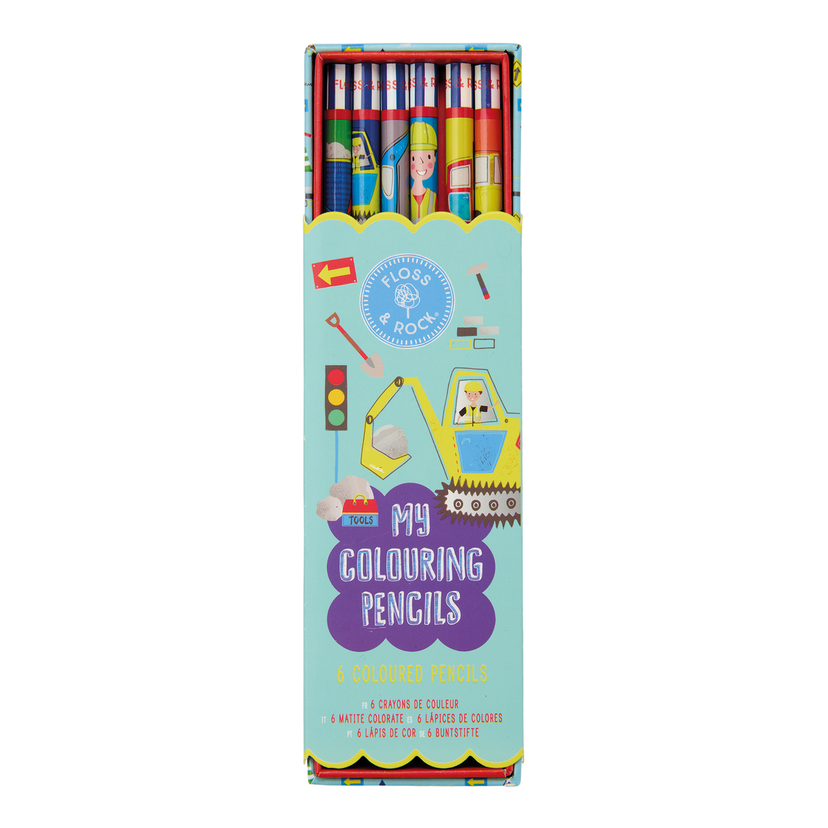 Construction My Pack of 6 Coloring Pencils Unsharpened