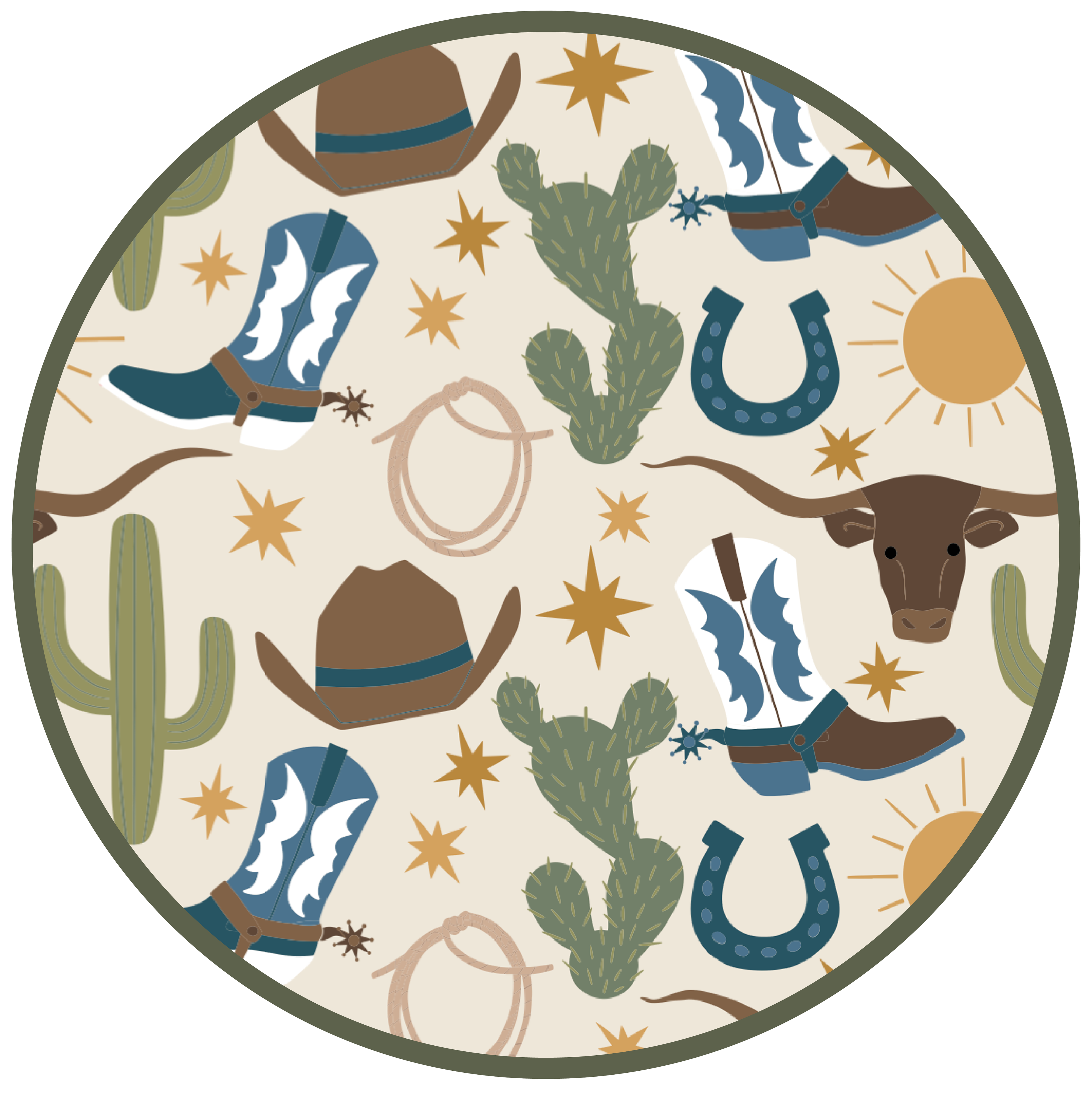 Howdy Western Bamboo Convertible Baby Pajamas: Beige/Multi / 12-18M