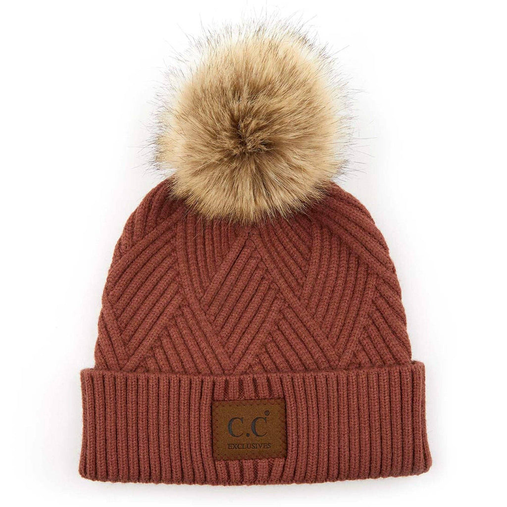 CC Kids Criss-Cross Suede Patch Beanie ( KIDS-2060 ): White / C.C KIDS ® Tag || Fits Size 1T - 4T || (Head Circumference 17" - 20”)