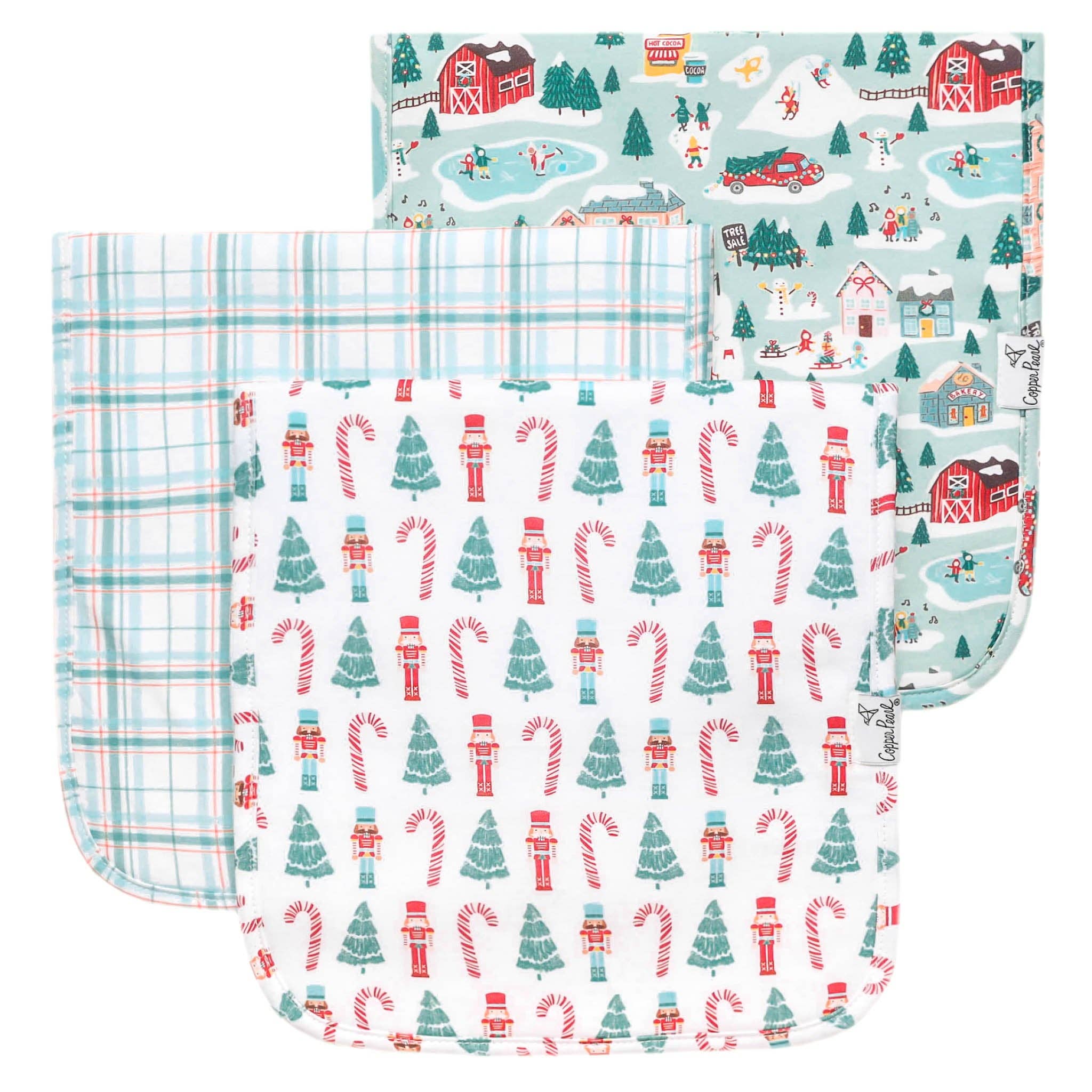 3 Pack Premium Burp Cloths - Nicholas