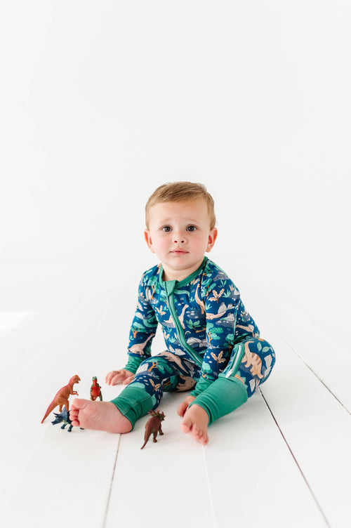 Baby Bamboo Pajamas - Bamboo Sleeper - Arlo Dinosaur: 12-18m