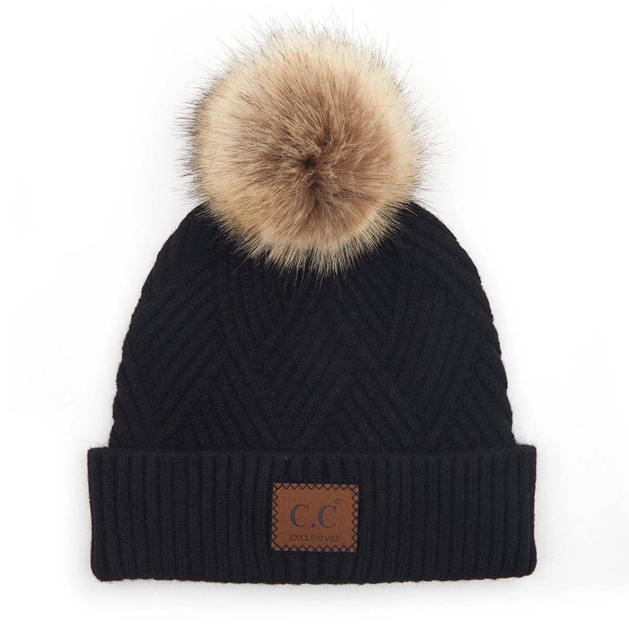 CC Kids Criss-Cross Suede Patch Beanie ( KIDS-2060 ): Beige / C.C KIDS ® Tag || Fits Size 1T - 4T || (Head Circumference 17" - 20”)