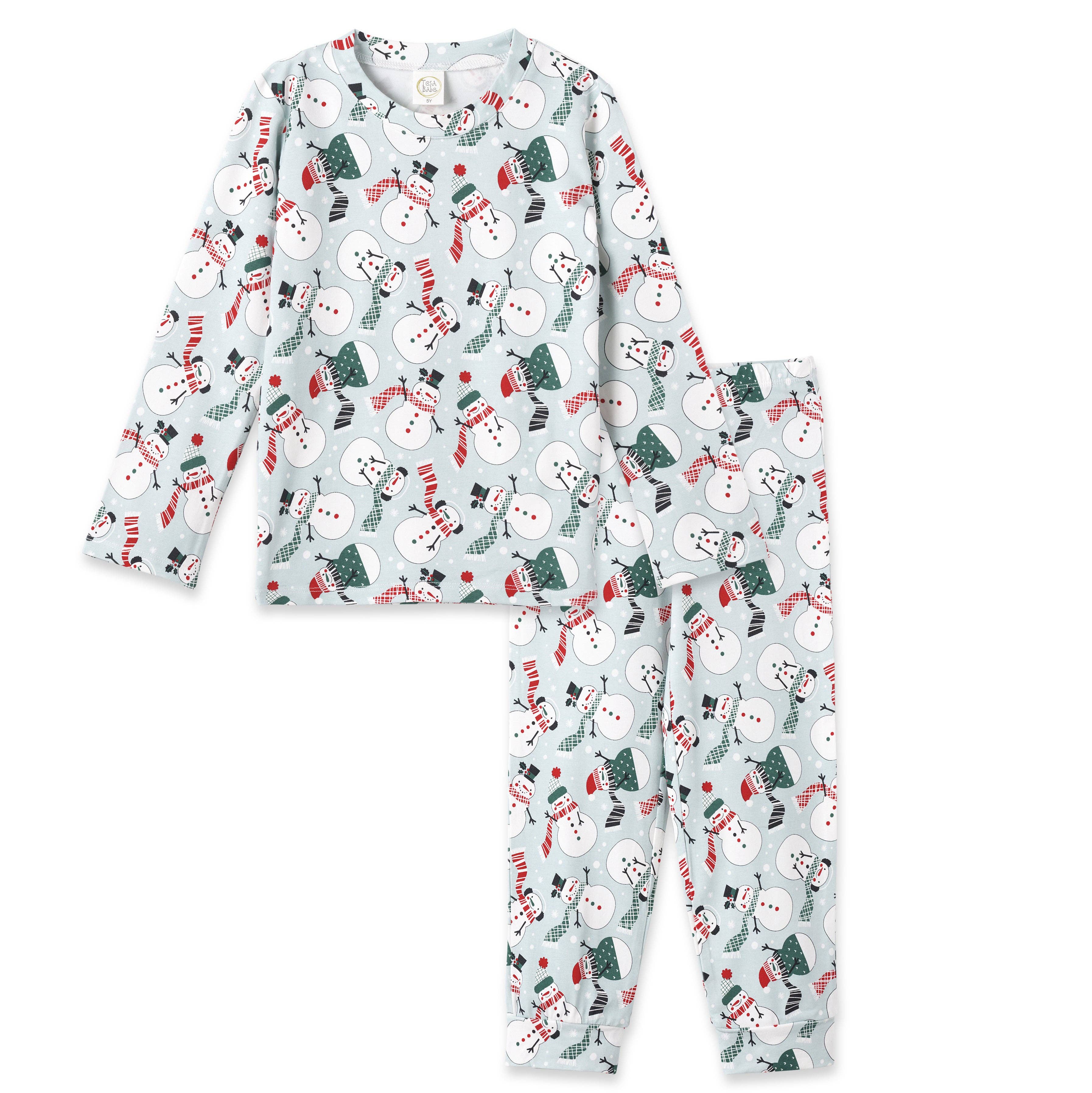 Christmas Snowmen Kids Bamboo Pajama Set: 18-24M