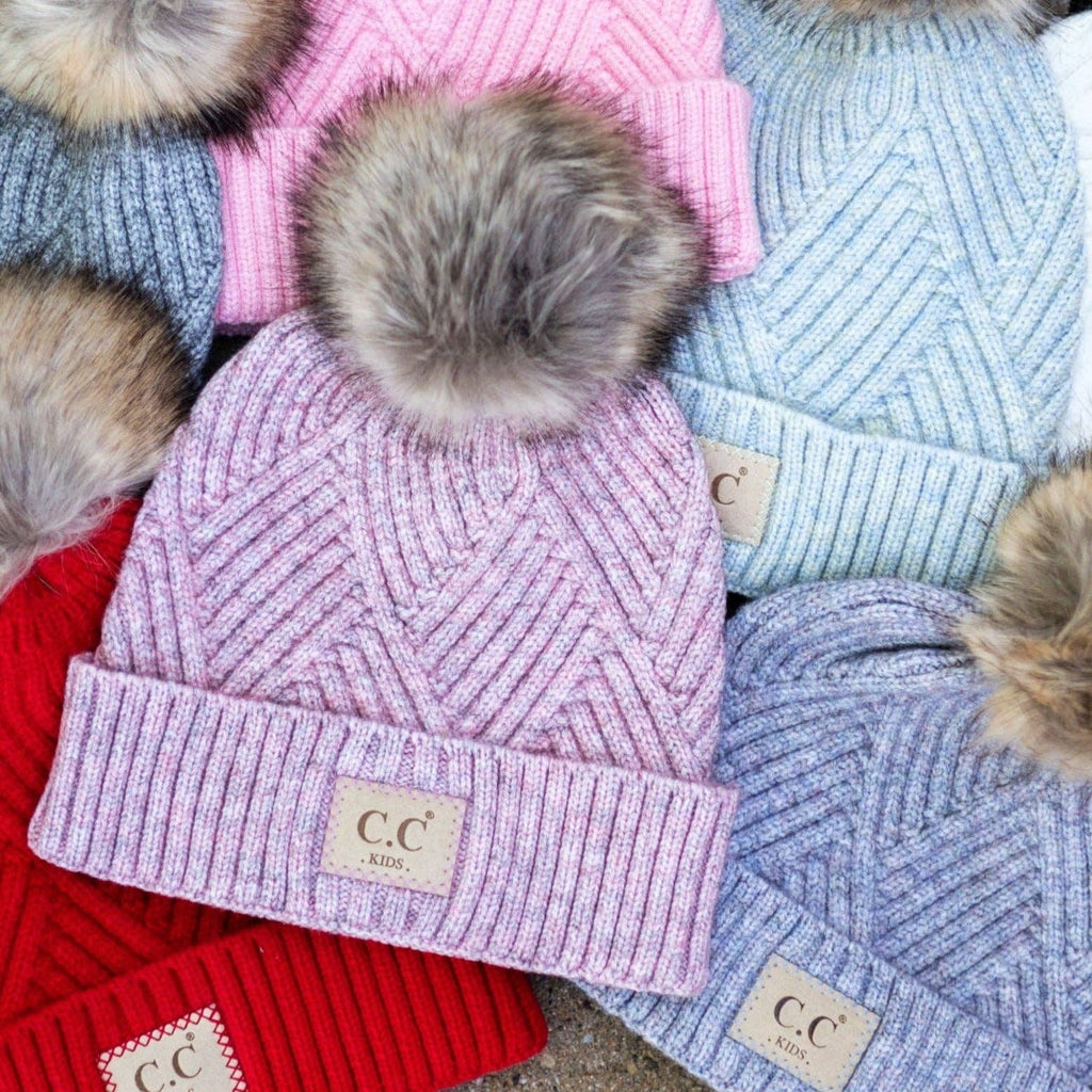 CC Kids Criss-Cross Suede Patch Beanie ( KIDS-2060 ): Black / C.C KIDS ® Tag || Fits Size 1T - 4T || (Head Circumference 17" - 20”)