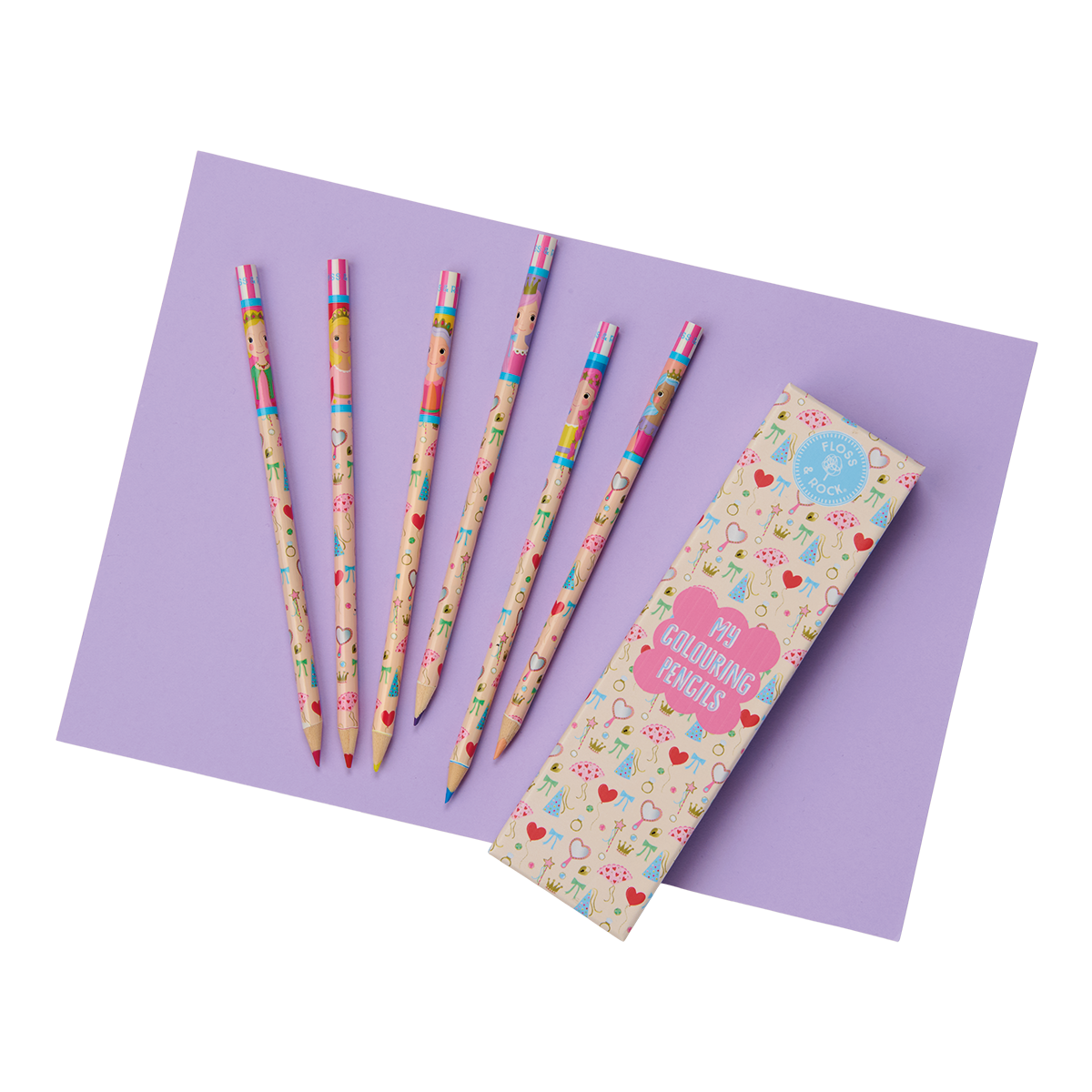Princess My Pack of 6 Coloring Pencils Unsharpened