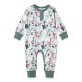 Baby Boy's Christmas Snowmen Bamboo Henley Romper: 6-9M