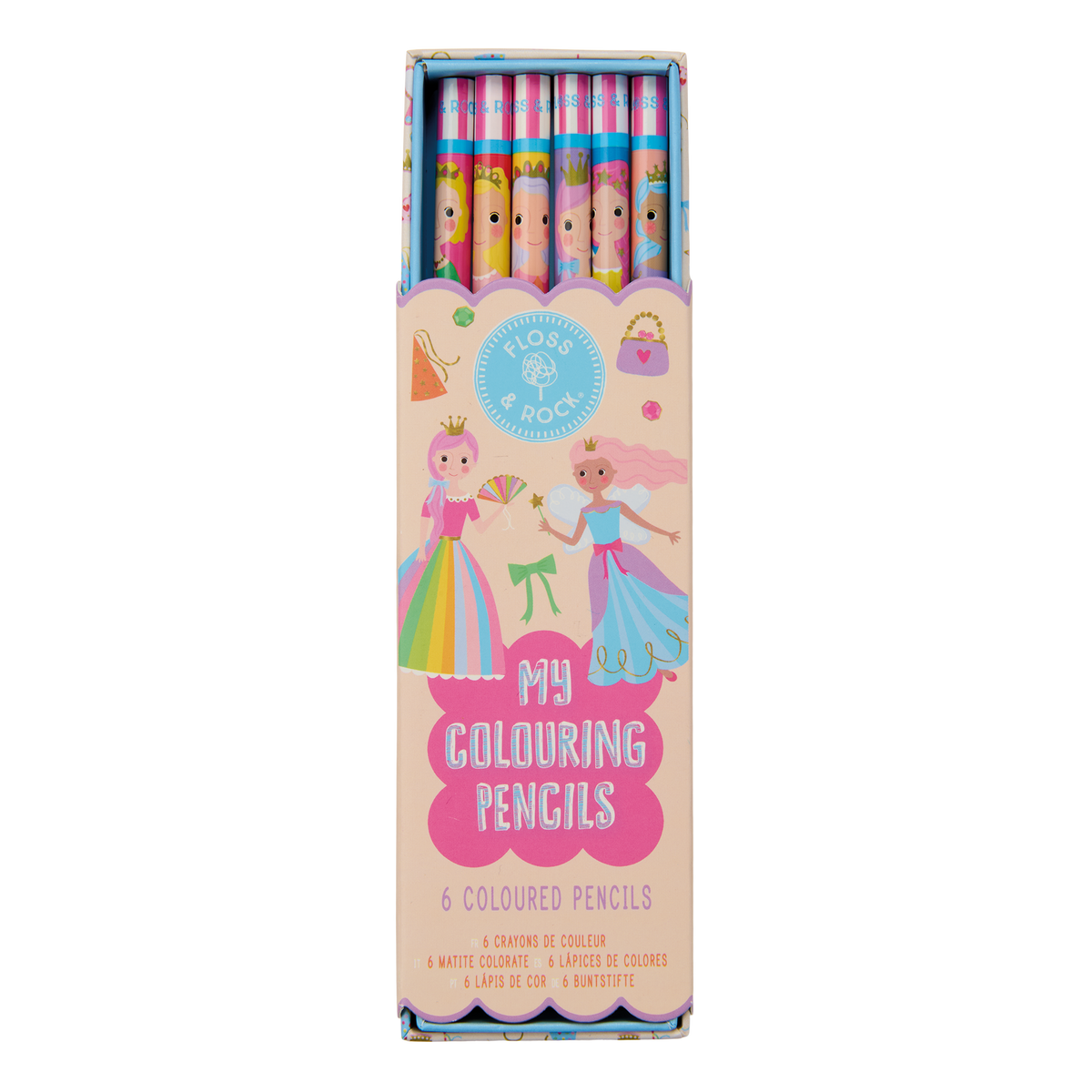 Princess My Pack of 6 Coloring Pencils Unsharpened