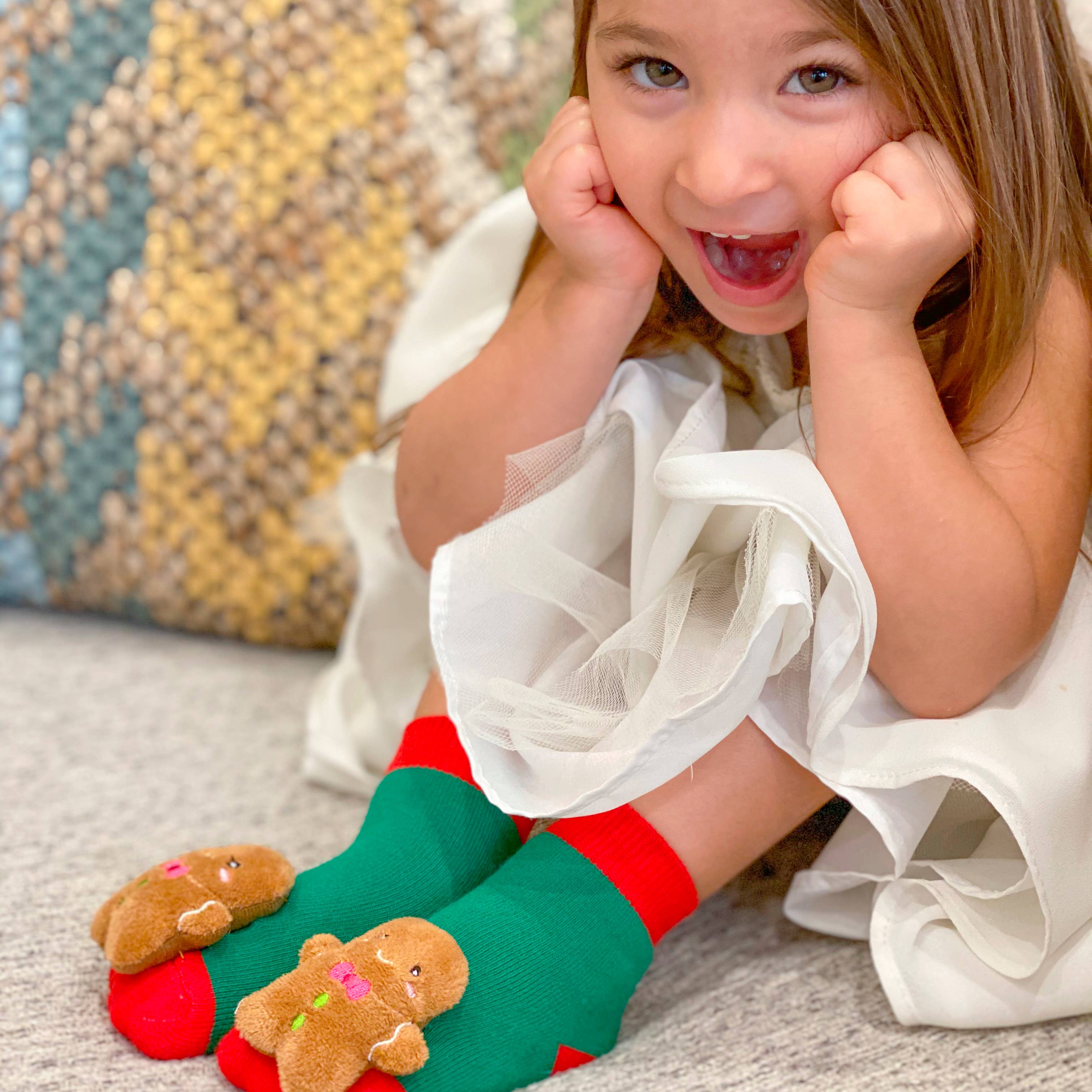 Gingerbread Christmas Boogie Toes Rattle Socks: 1 - 2 Y