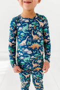Kids Bamboo Pajamas - Bamboo Fall Clothing- Arlo Dinosaur : 4